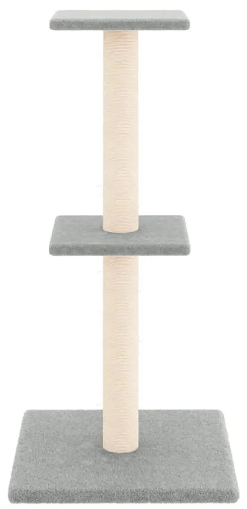 Albero per gatti con tiragraffi in sisal grigio chiaro 73 cm