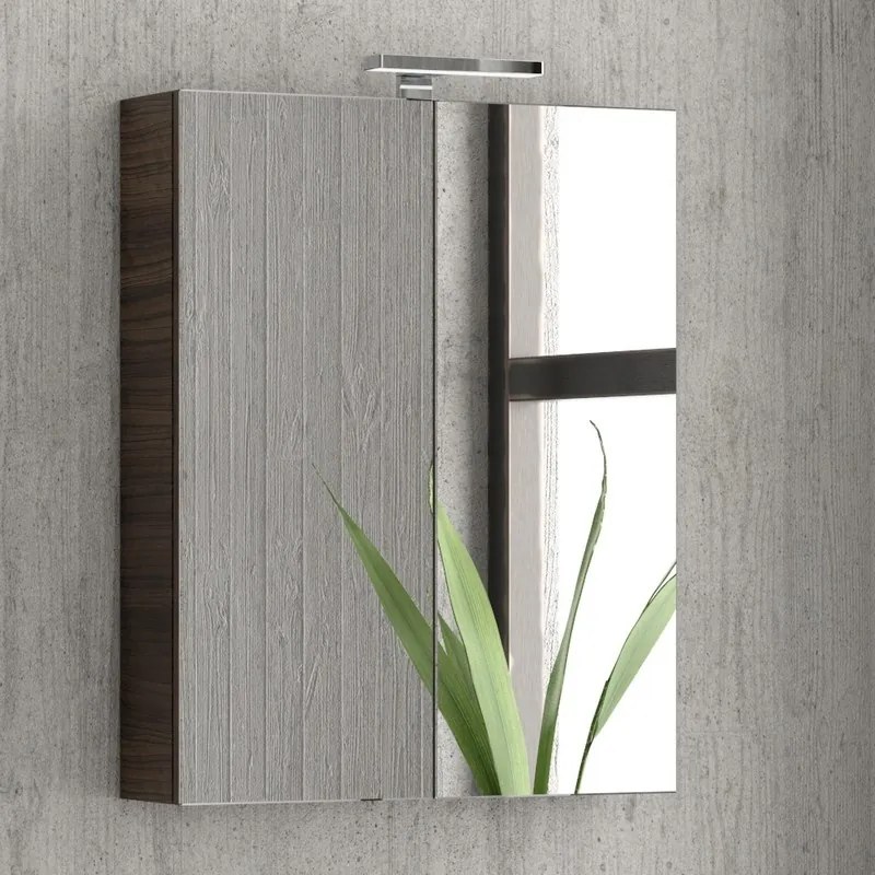 Composizione mobile lavabo 60, colonna specchio e pensile EL-60A - KAMALU