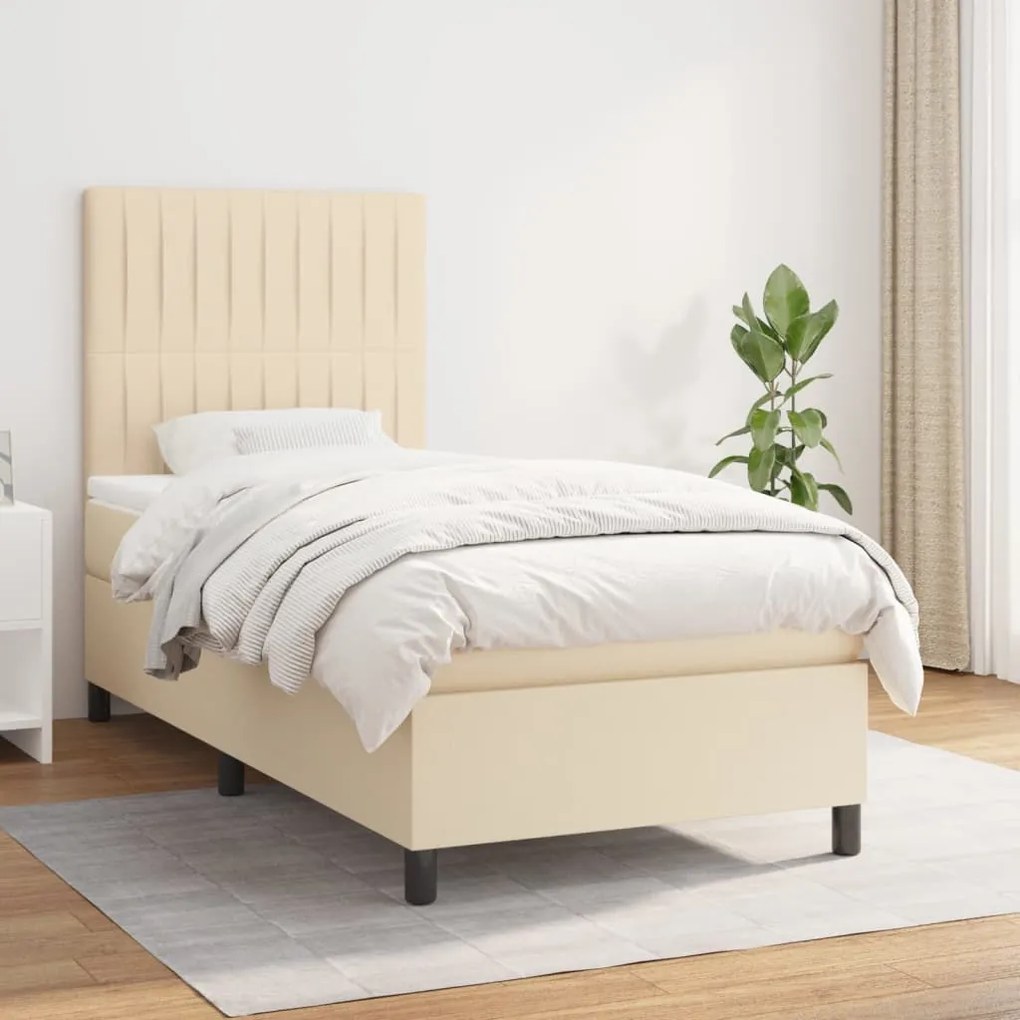 Giroletto A Molle Con Materasso Crema 100x200 Cm İn Tessuto /