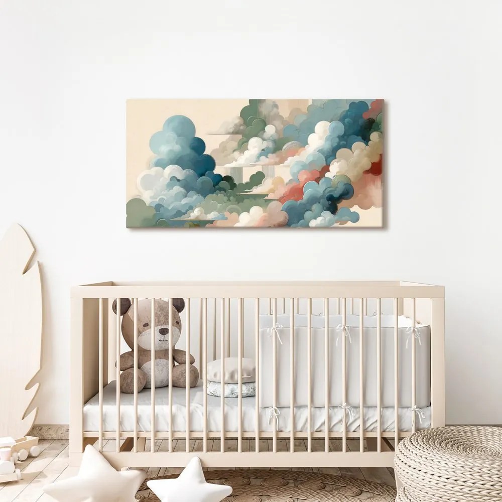 Quadro su tela – Nuvole in tonalità pastello