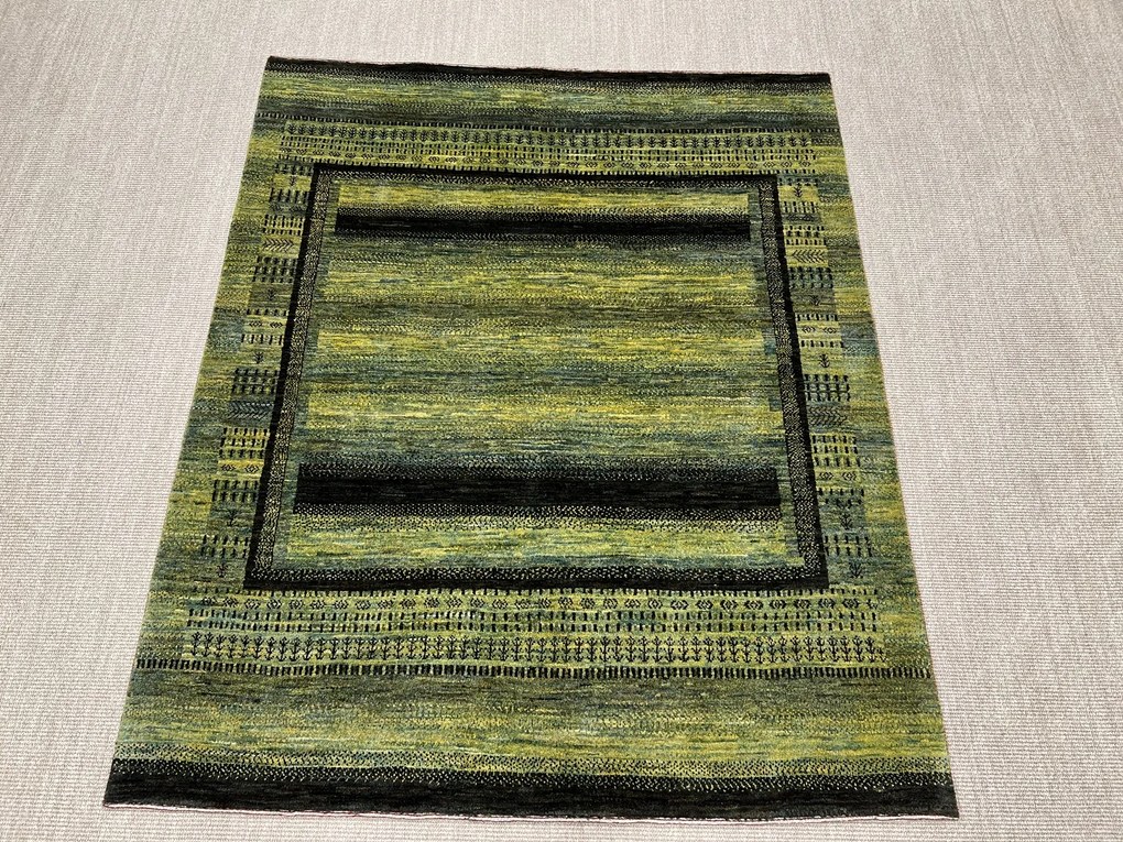 Loribaft Tappeto 160x200 Verde (Iran) Annodato A Mano