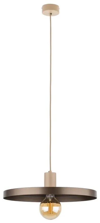 Lampadario a sospensione con filo SILA 1xE27/15W/230V diametro 40 cm marrone/beige