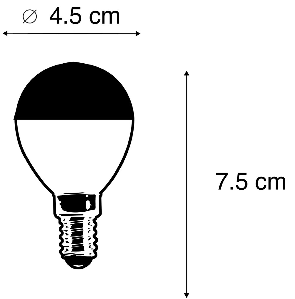 Set di 5 lampadine a filamento LED dimmerabili E14 P45 nere 300lm 2700K