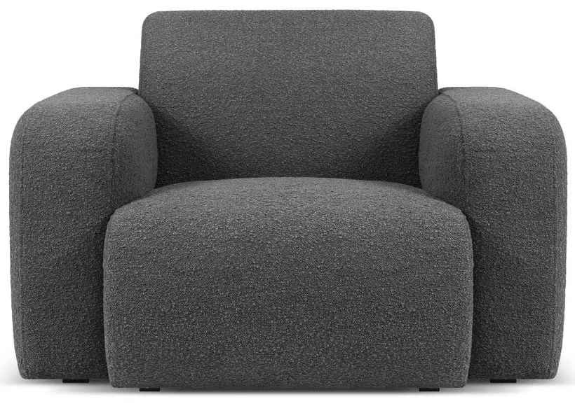 Poltrona grigio scuro in tessuto bouclé Molino - Micadoni Home