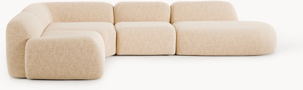 Divano angolare componibile XL in bouclé con chaise longue Wolke