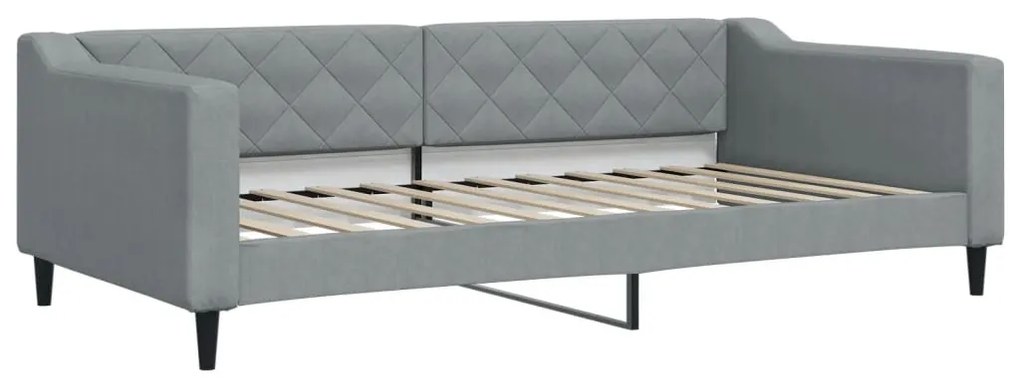 Divano letto estraibile materassi grigio chiaro 100x200 tessuto