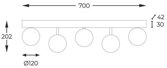 Zuma Line 5643 - Lampadario a plafone ALI 5xG9/40W/230V
