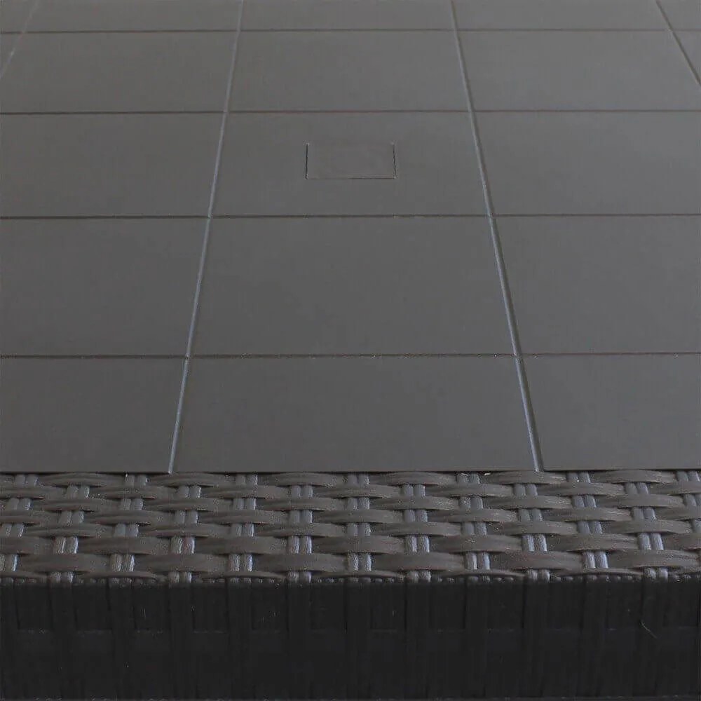 CALIGOLA - set tavolo in alluminio e teak cm 150 x 90 x 74 h con 4 sedie Alma