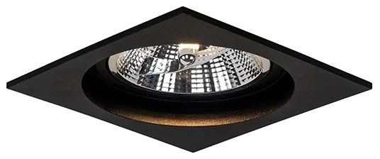 Set di 6 faretti orientabili a incasso quadrati neri - Chuck 111