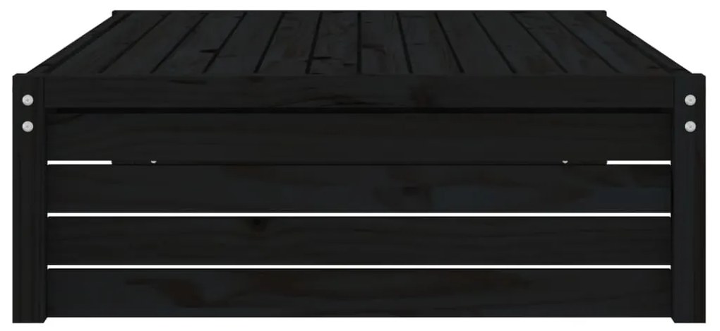Poggiapiedi da giardino 120x80 cm legno massello di pino nero