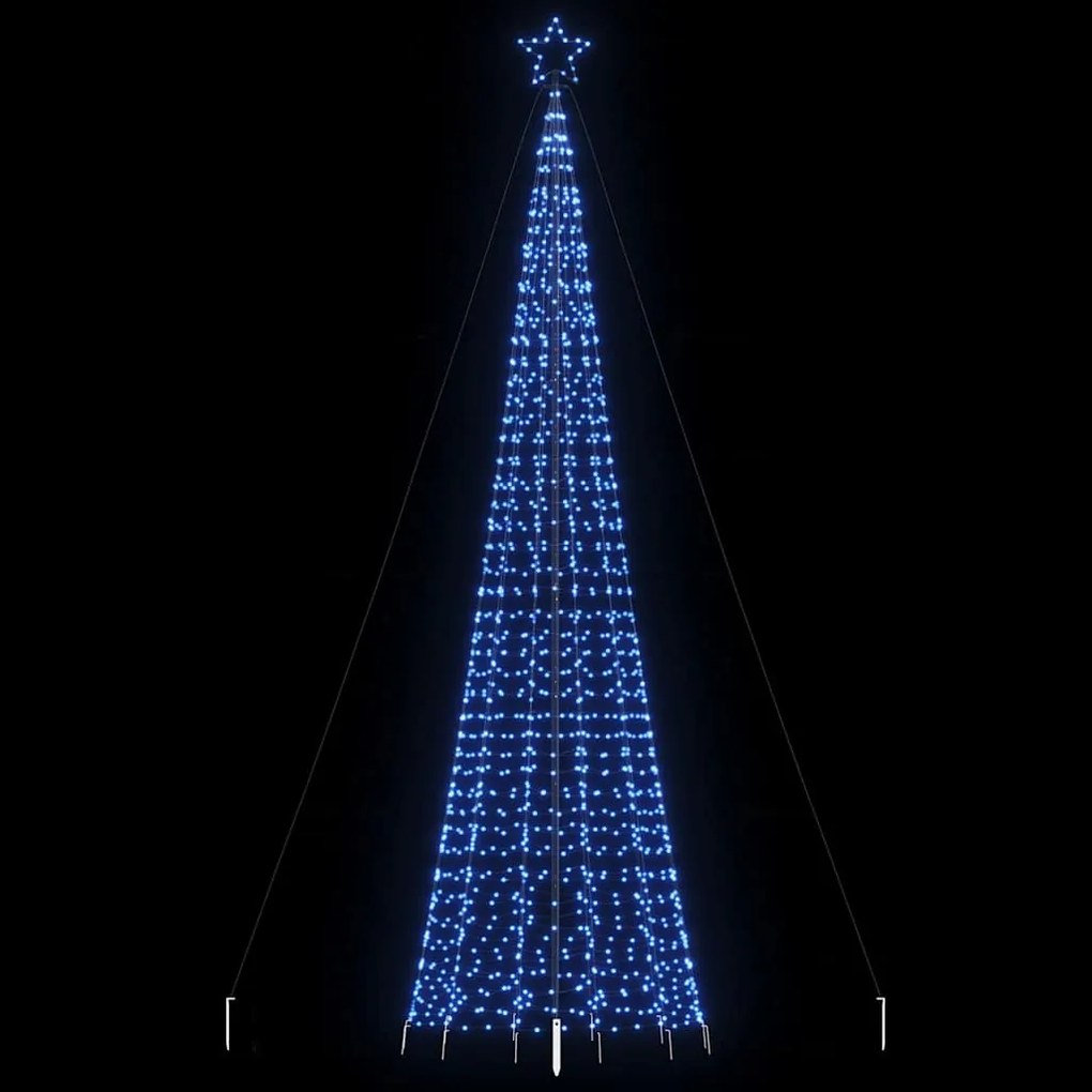 Albero Di Natale A Led Con Punte 1534 Led Blu 500 Cm /