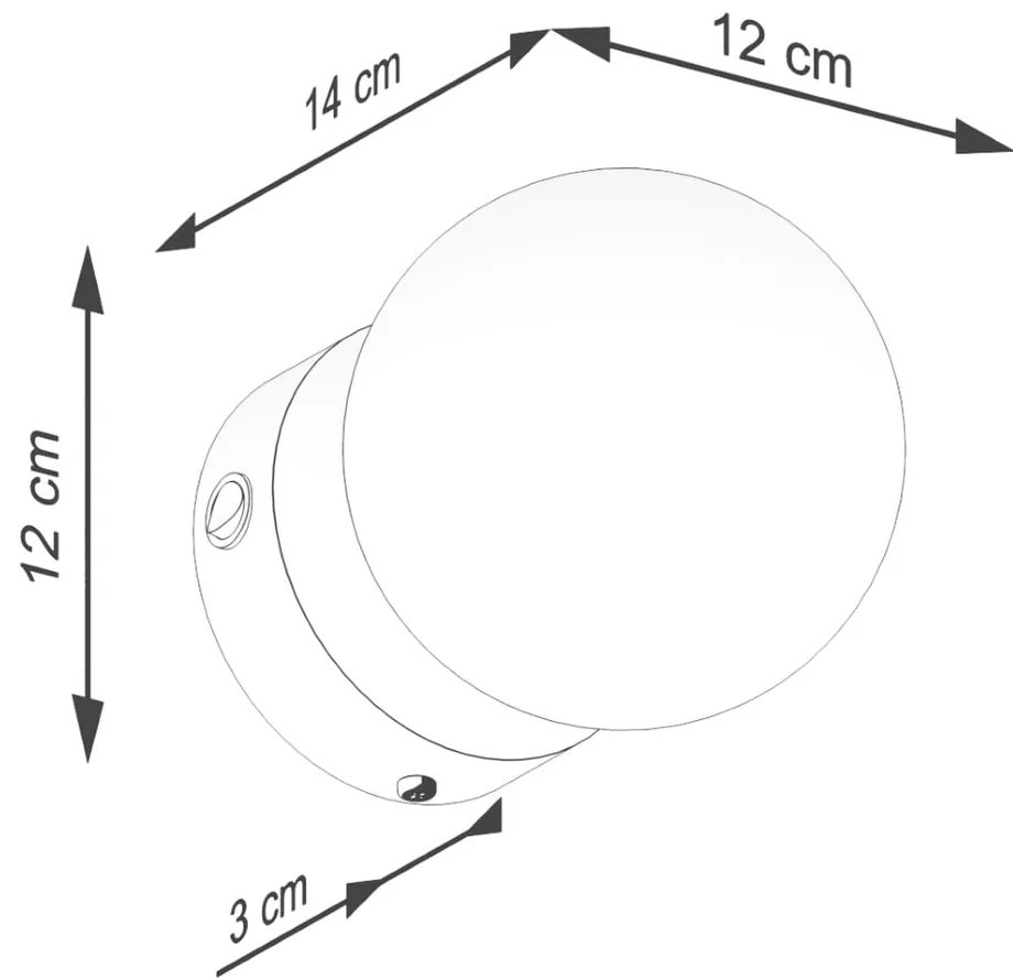 Lampada da parete bianca e nera Blaze – Sollux