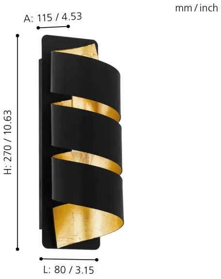 Eglo 98755 - Applique ELIZONDO 1xE14/40W/230V