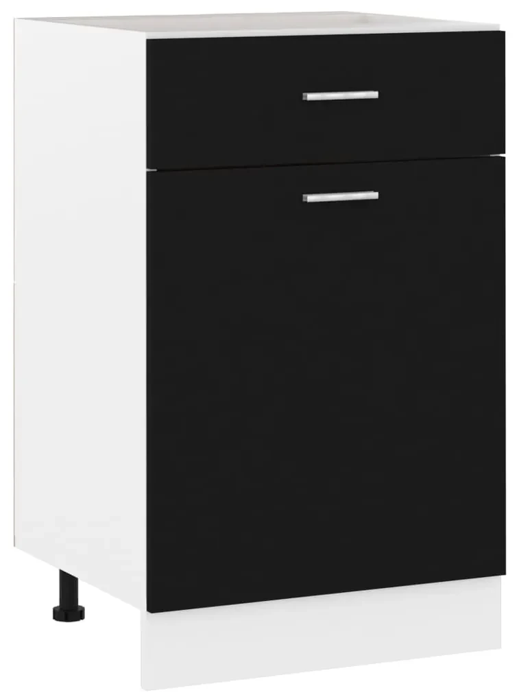 Armadio con cassetto nero 50x46x81,5 cm in legno multistrato