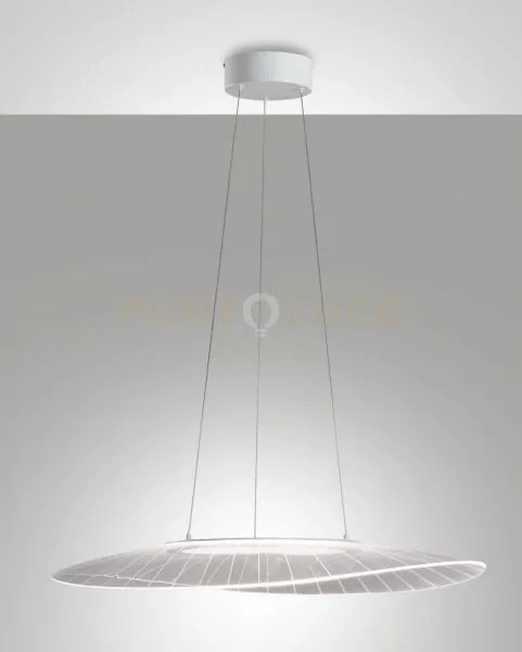 Vela sospensione bianca l.78x55cm. a led 3000k - 40w - 5400 lm dimm...