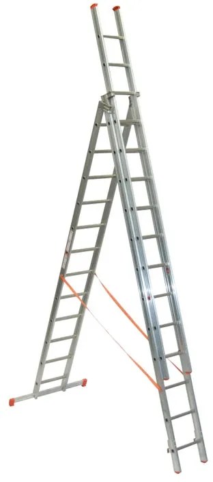 Scala a sfilo FACAL Genia in alluminio 3 rampe da 12 gradini portata massima 150 kg EN 131 per lavori fino a 9.8 m