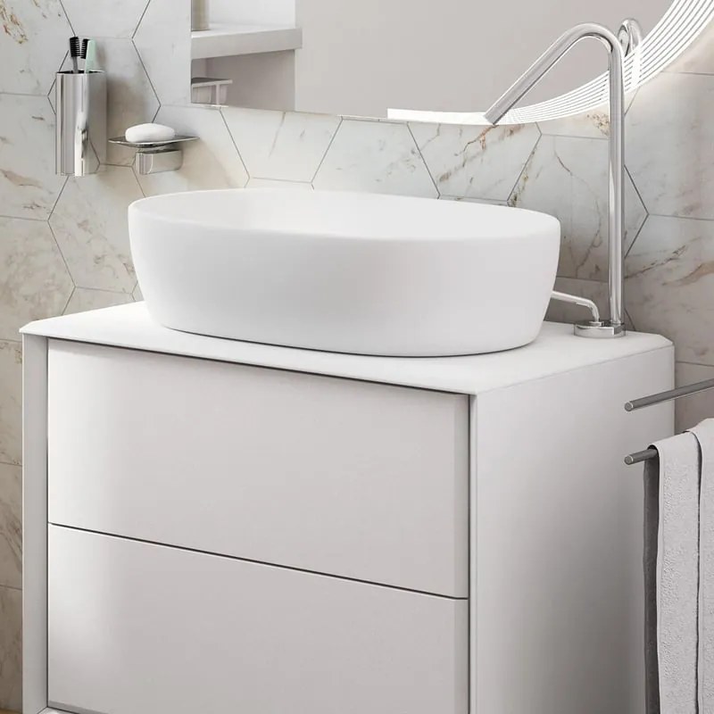Top per lavabo Bellagio BADEN HAUS L 71 x H 1.6 x P 46 cm bianco mdf, opaco