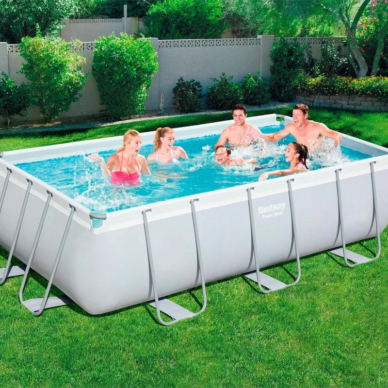 Piscina fuori terra tubolare BESTWAY Power grigio chiaro L int 3.82 x 1.81 m