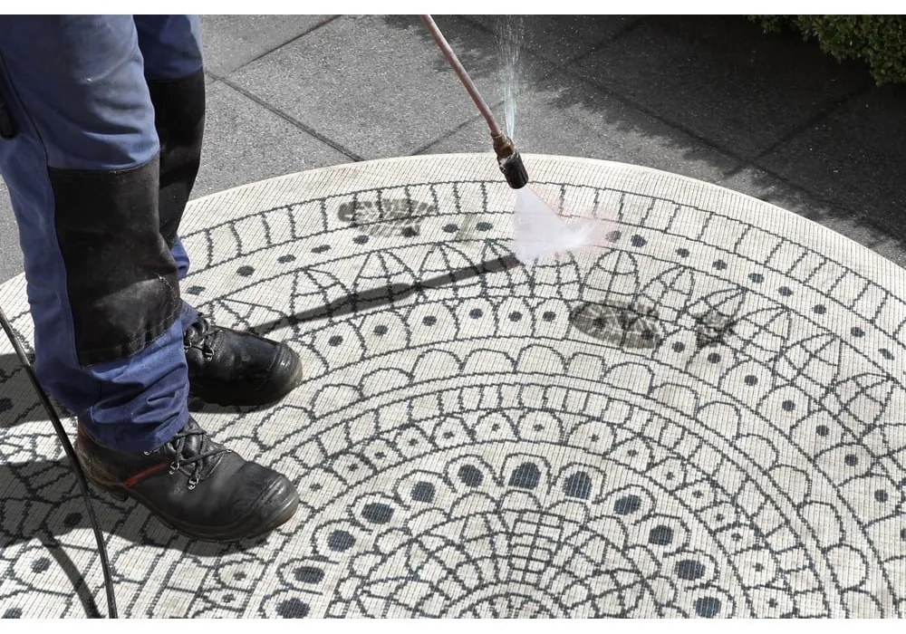 Tappeto da esterno grigio e crema , ⌀ 140 cm Porto - NORTHRUGS