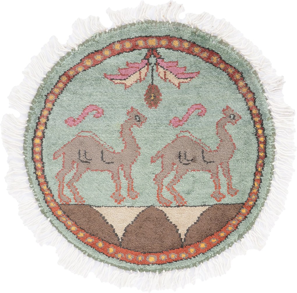 Agra Tappeto 50 x 50 (Indian) Annodato A Mano