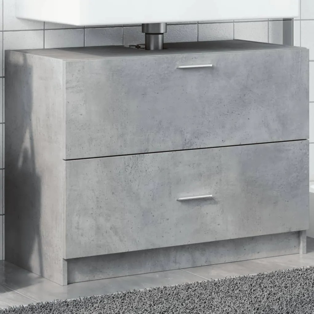 Mobile Lavabo Grigio Cemento 78x37x59 Cm İn Truciolare /