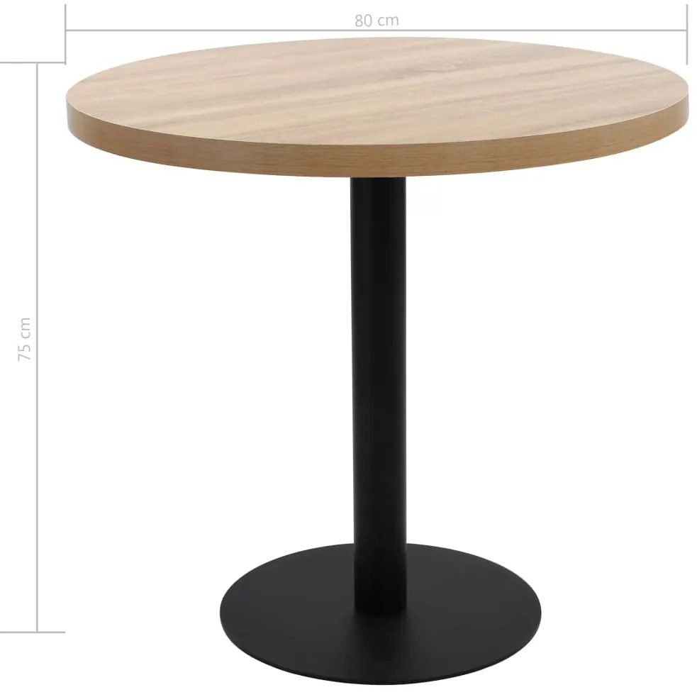 Tavolo da bistrot marrone chiaro 80 cm in mdf
