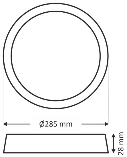 Plafoniera LED LED/24W/230V 4200K diametro 28,5 cm bianco
