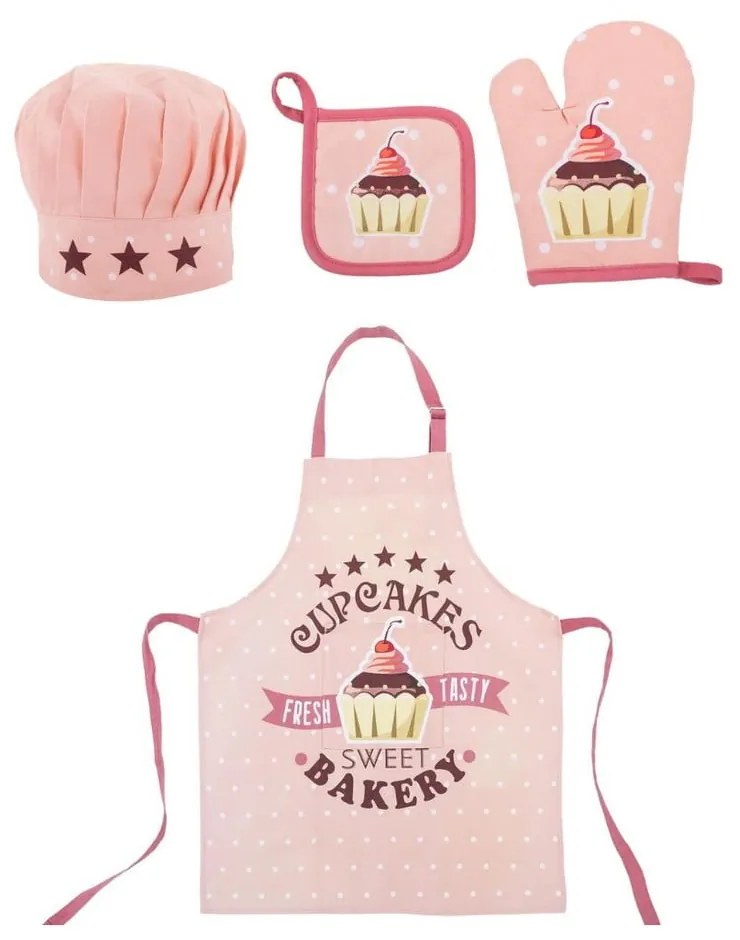 Set da cucina in cotone per bambini 4 pz Cupcakes - Tiseco Home Studio