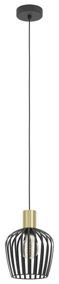 Eglo 901036 - Lampadario a sospensione con filo EMPOLI 1xE27/40W/230V nero/oro