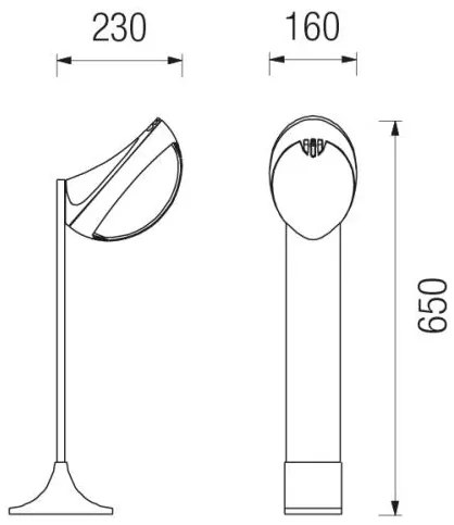 Airone Stelo Led Silver 1 Luce H. 65Cm 9W 4000°K