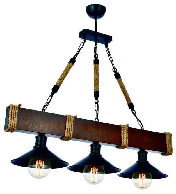 Lampadario su catena KUTUK 3xE27/60W/230V marrone