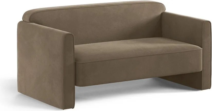 Divano grigio tortora con rivestimento in velluto 140 cm Abby – Micadoni