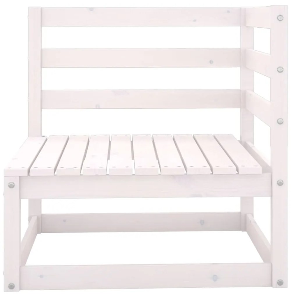 Set divani da giardino 5 pz bianco in legno massello di pino