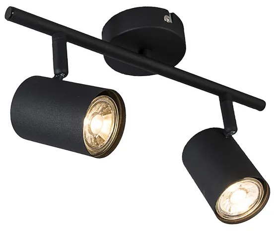 Faretto moderno nero orientabile a 2 luci - Jeana
