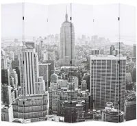 Paravento Pieghevole 228x170 cm Stampa New York Bianco e Nero 245860