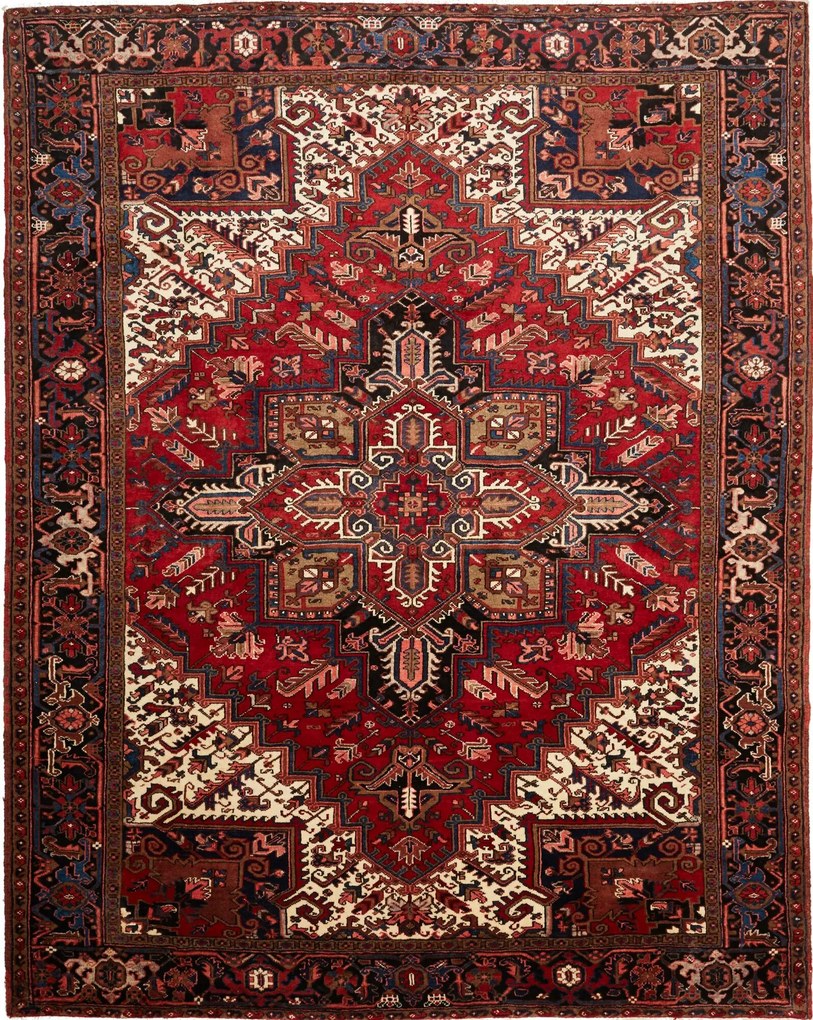 Heriz Tappeto 310x250 Rosso (Iran) Annodato A Mano