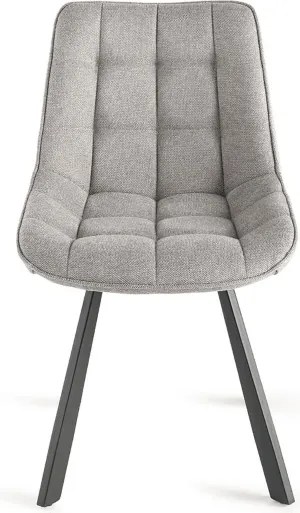 Sedia da cucina in tessuto Grigio Chiaro gambe metallo FRIEDIC set 2 pz