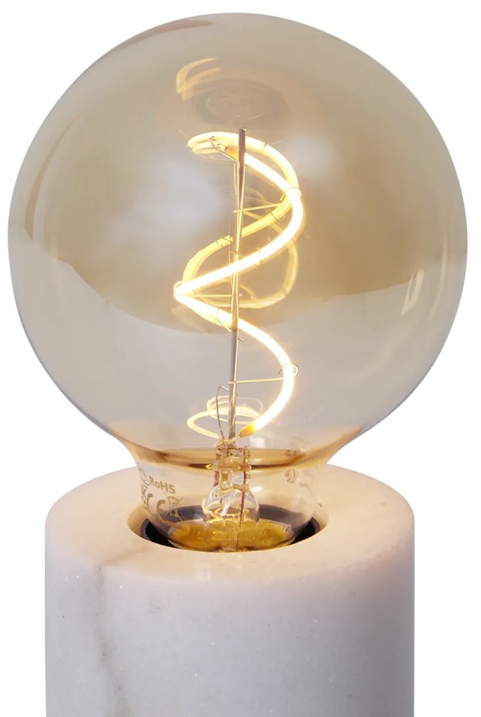 Lampada da tavolo moderna bronzo con marmo bianco - Marissa