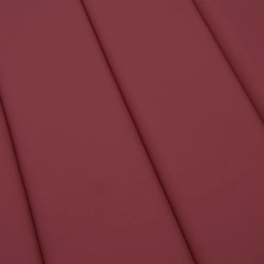 Cuscino per Lettino Rosso Vino 200x60x3 cm in Tessuto Oxford