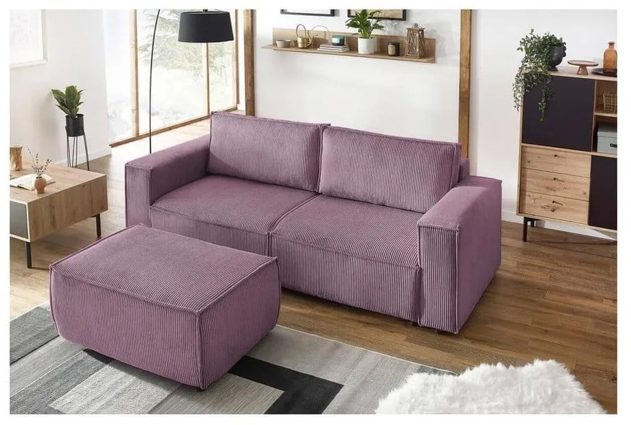 Sgabello in velluto a coste rosa Nihad - Bobochic Paris