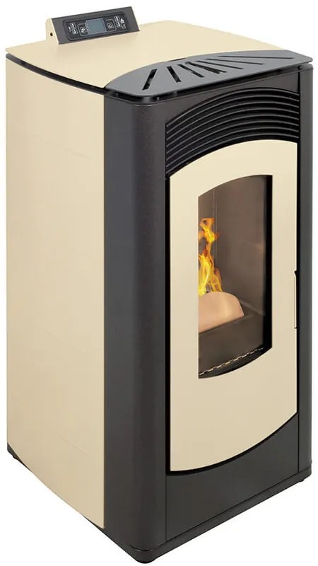 Stufa a pellet Euro Alpi ROCCA CANALIZZATA 2 USCITE 13,18 kW Colore Beige