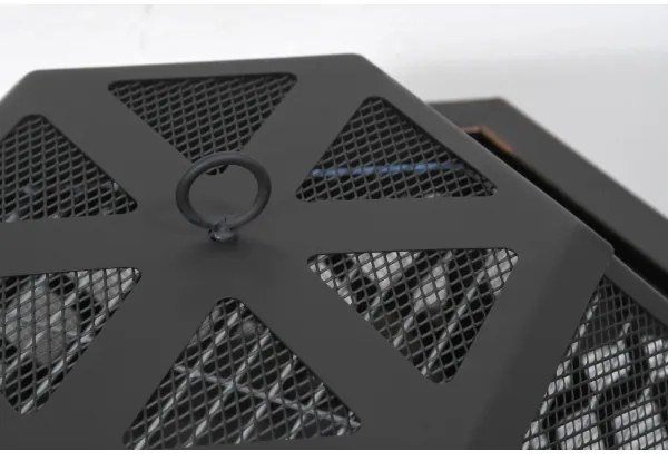 Griglia portatile in legno nero/patinato