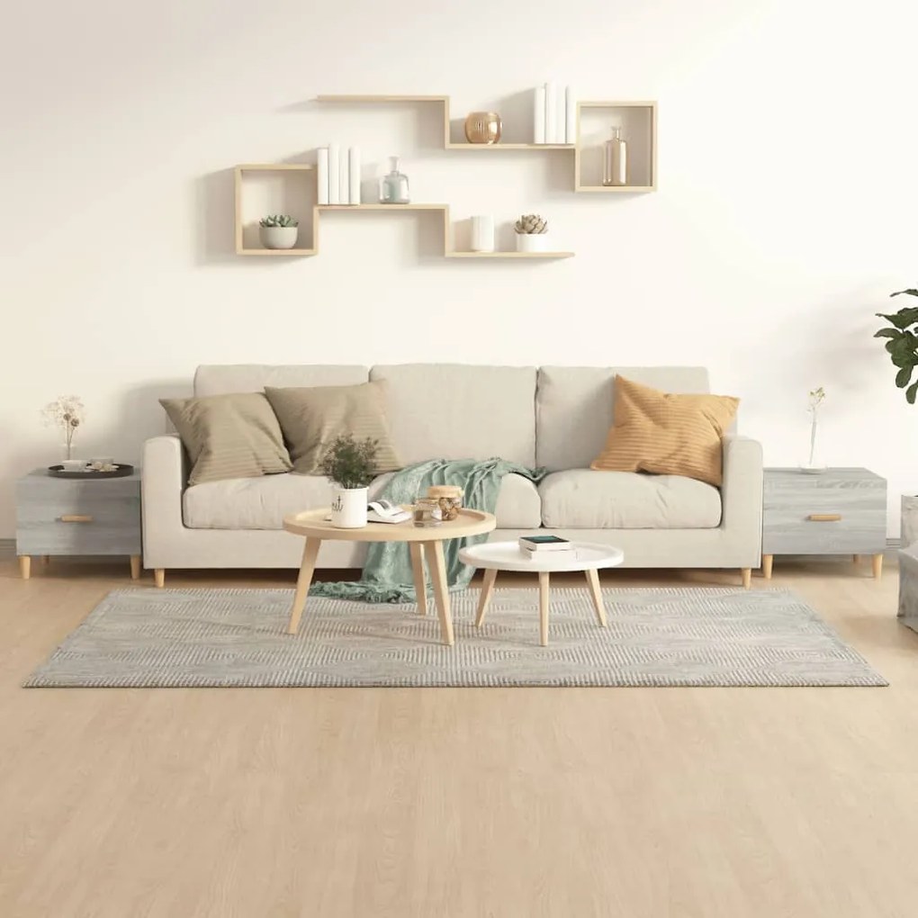 Tavolini salotto 2pz grigio sonoma 50x50x40cm legno multistrato