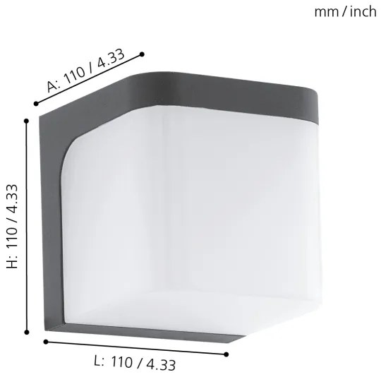 Eglo 96256 - Applique a LED da esterno JORBA LED/4,9W/230V IP44
