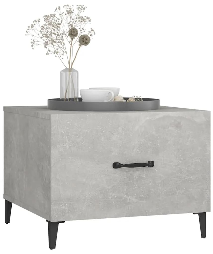 Tavolini salotto gambe in metallo 2pz grigio cemento 50x50x40cm