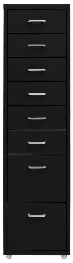 Schedario mobile nero 28x41x109 cm in metallo