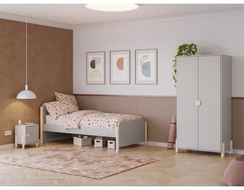 Letto per bambini in legno di pino crema 90x190 cm Enola - Marckeric