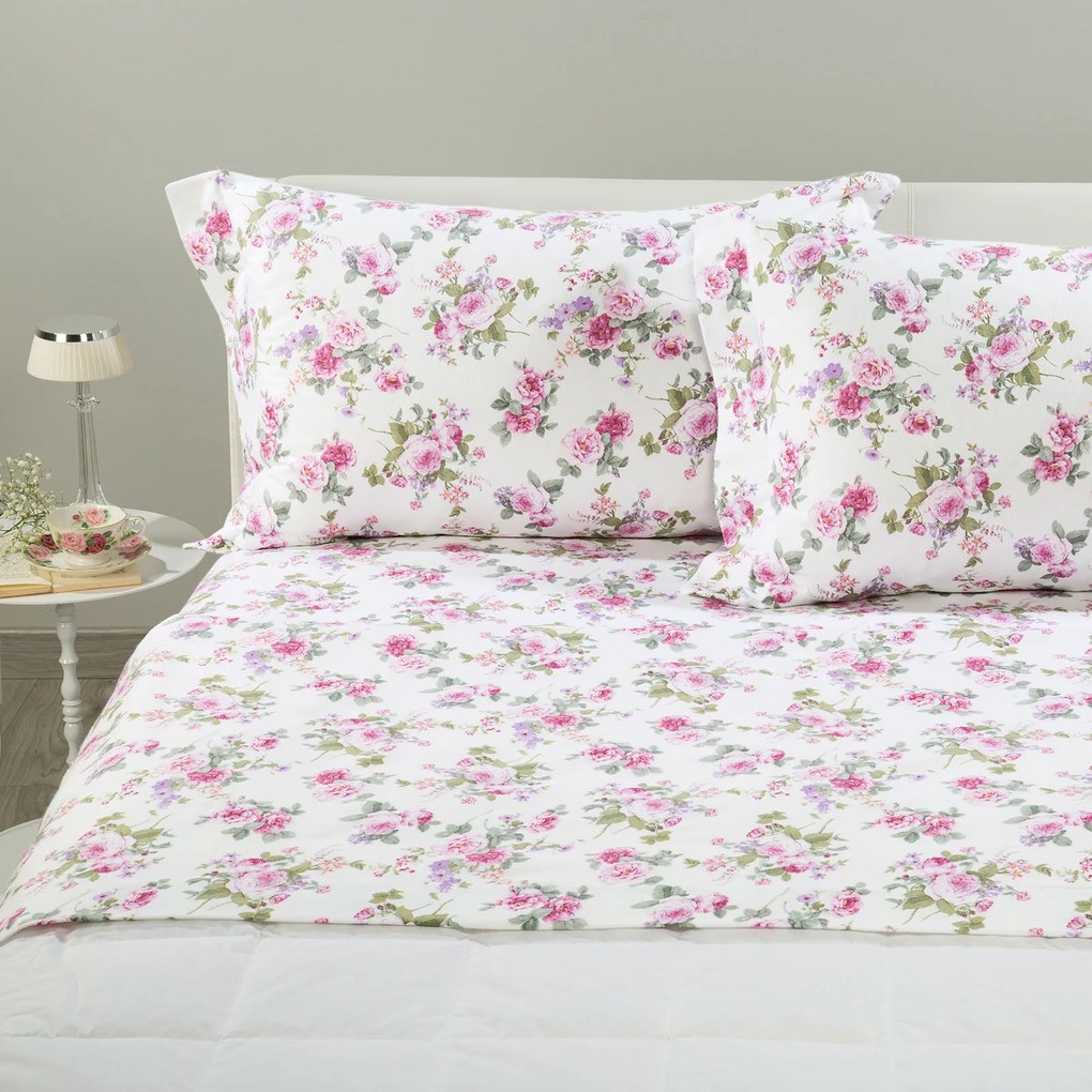 Completo Lenzuola Matrimoniale Rosy Caleffi Home, in