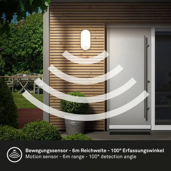 Brilo - applique da esterno a LED con sensore di movimento LED/12W/230V IP65 bianca