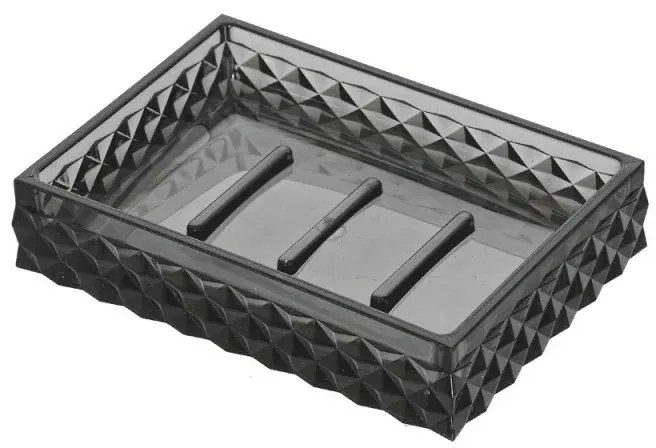Porta Sapone Nero Trasparente in Plastica da Appoggio